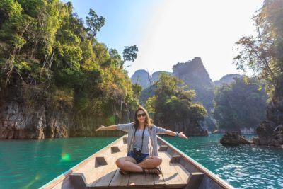 traveling on a wooden boat