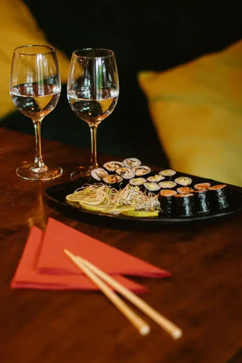 sushi wine